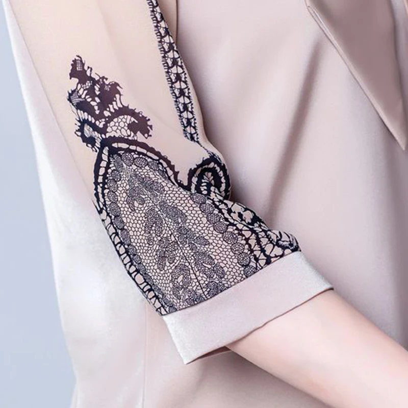 Spring Autumn Elegant Fashion Korean Shirt Women Solid Color Seven-quarter Sleeve Lady Blouse Tops Aesthetic Chic Female Clothes - Image 6