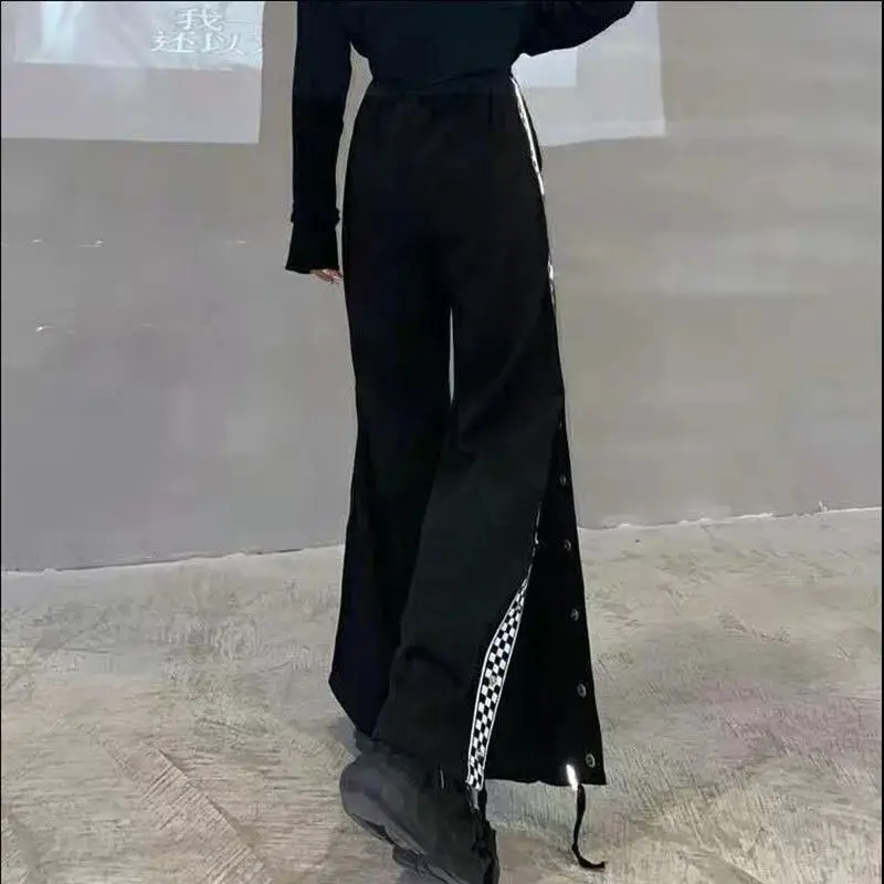 Spring Autumn Y2K Split Fork Casual Korean Pants Loose Straight Leg High Waist Wide Leg Pants Women Chic Hip Hop Female Clothes - Image 5