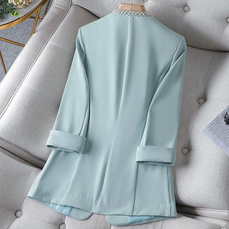 Autumn Winter New Elegant Solid Fashion Office Lady Blazer Temperament Casual Cardigan Coat Women 5XL Loose Chic Clothes Female - Image 2